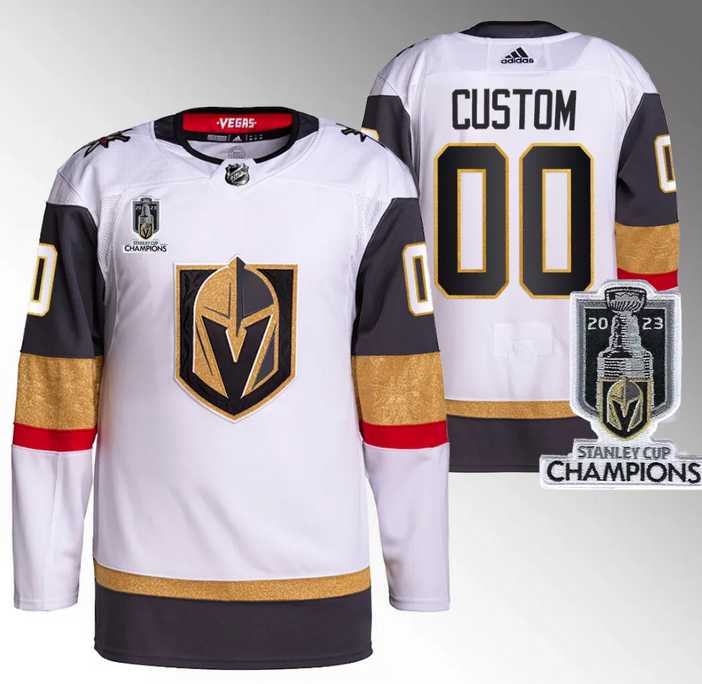 Mens Vegas Golden Knights Active Player Custom White 2023 Stanley Cup Champions Stitched Jersey->customized nhl jersey->Custom Jersey